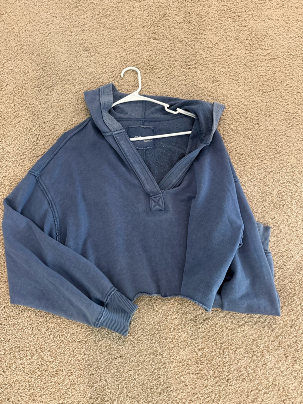 Navy Blue Casual Pullover Hoodie